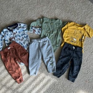 Set of FOUR long sleeved Carter’s outfits for baby boy!